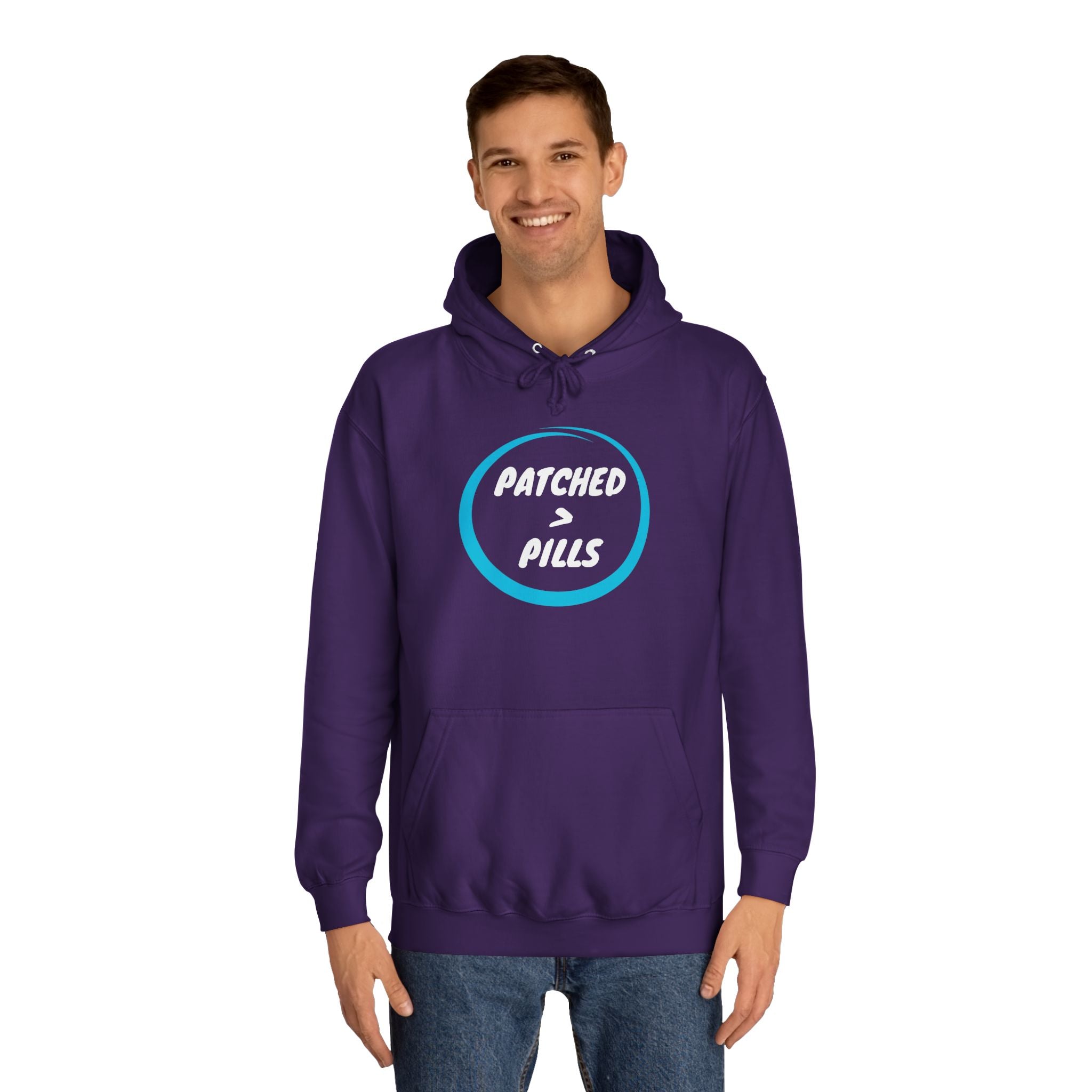 "Patched over Pills" - Unisex College Hoodie