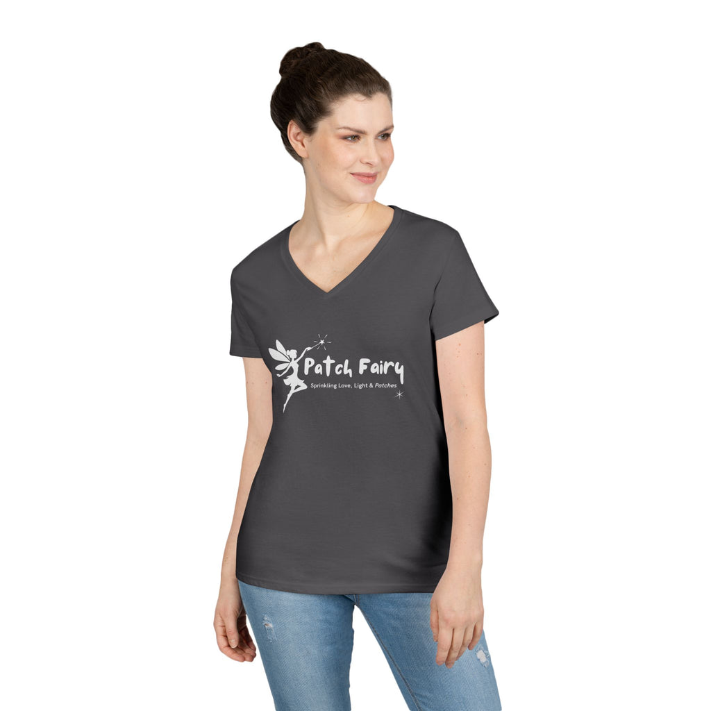 "Patch Fairy" - Ladies V-Neck T-Shirt