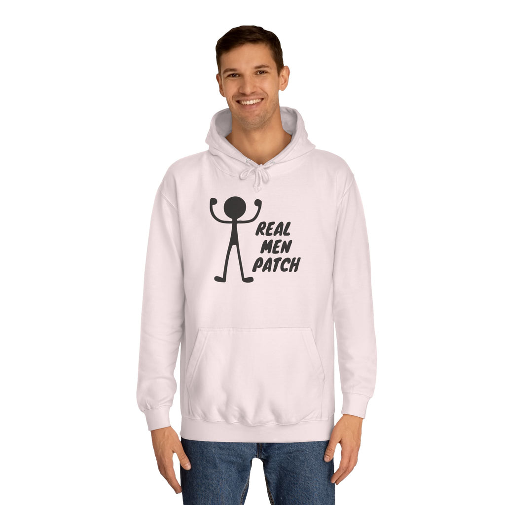 "Real Men Patch" Hoodie - Graphic College Hoodie