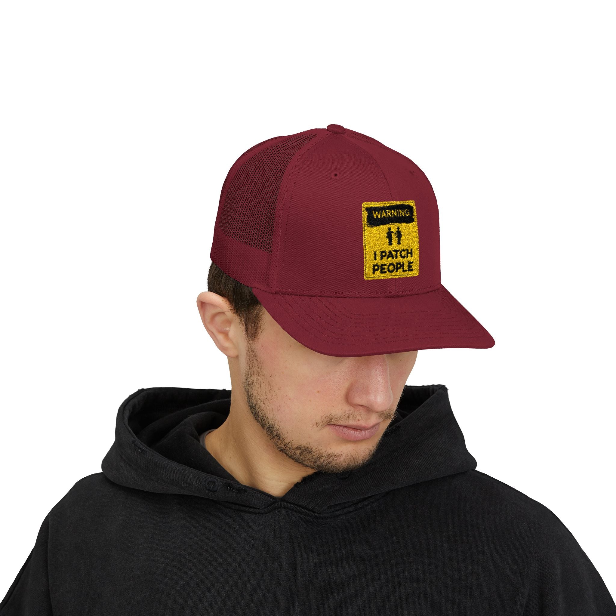 "Warning: I Patch People" - Snapback Trucker Cap