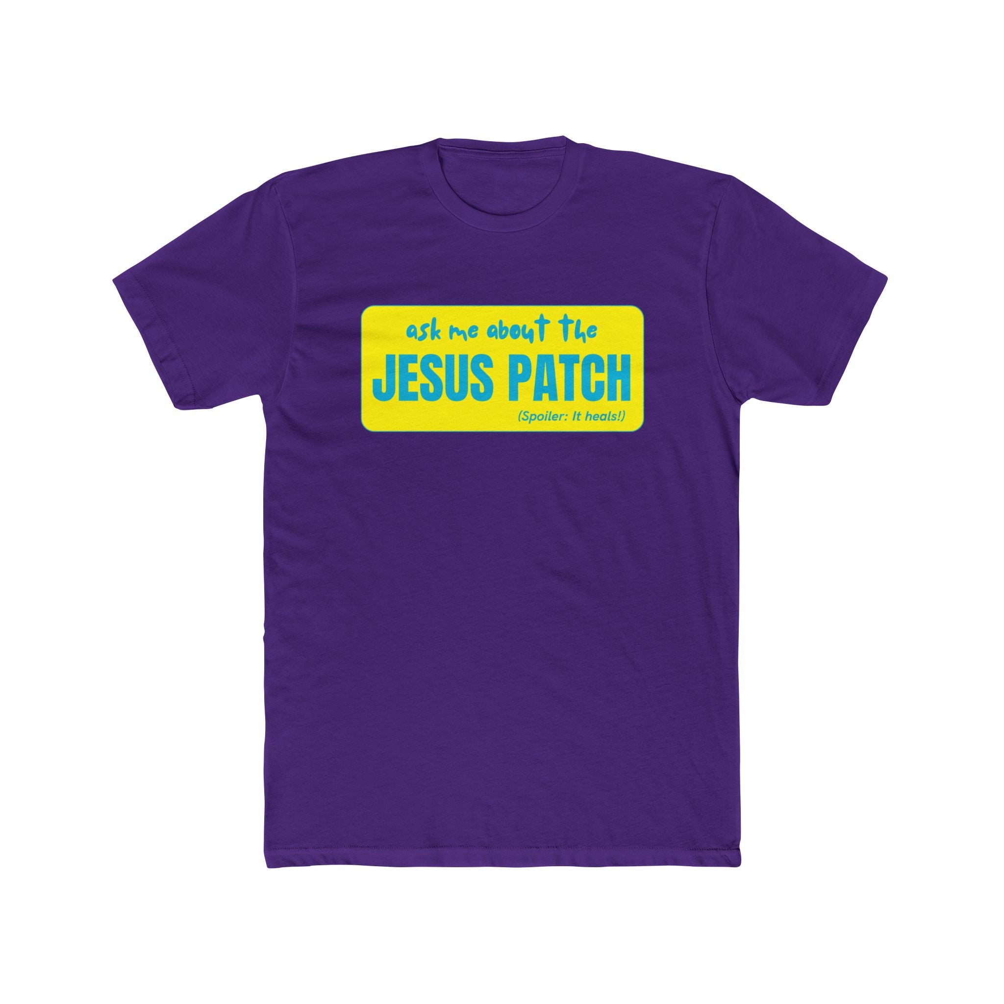 "Ask Me About The Jesus Patch" - Graphic Lightweight Cotton T-Shirt