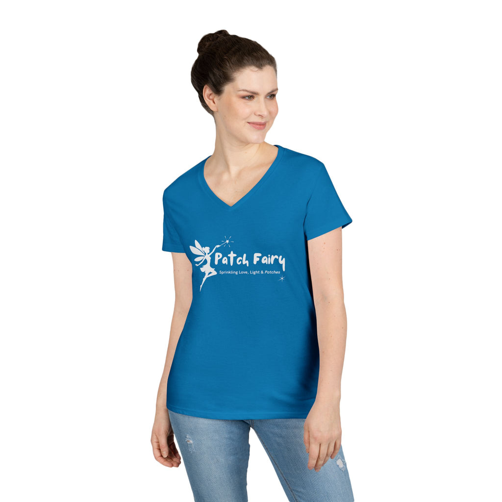 "Patch Fairy" - Ladies V-Neck T-Shirt