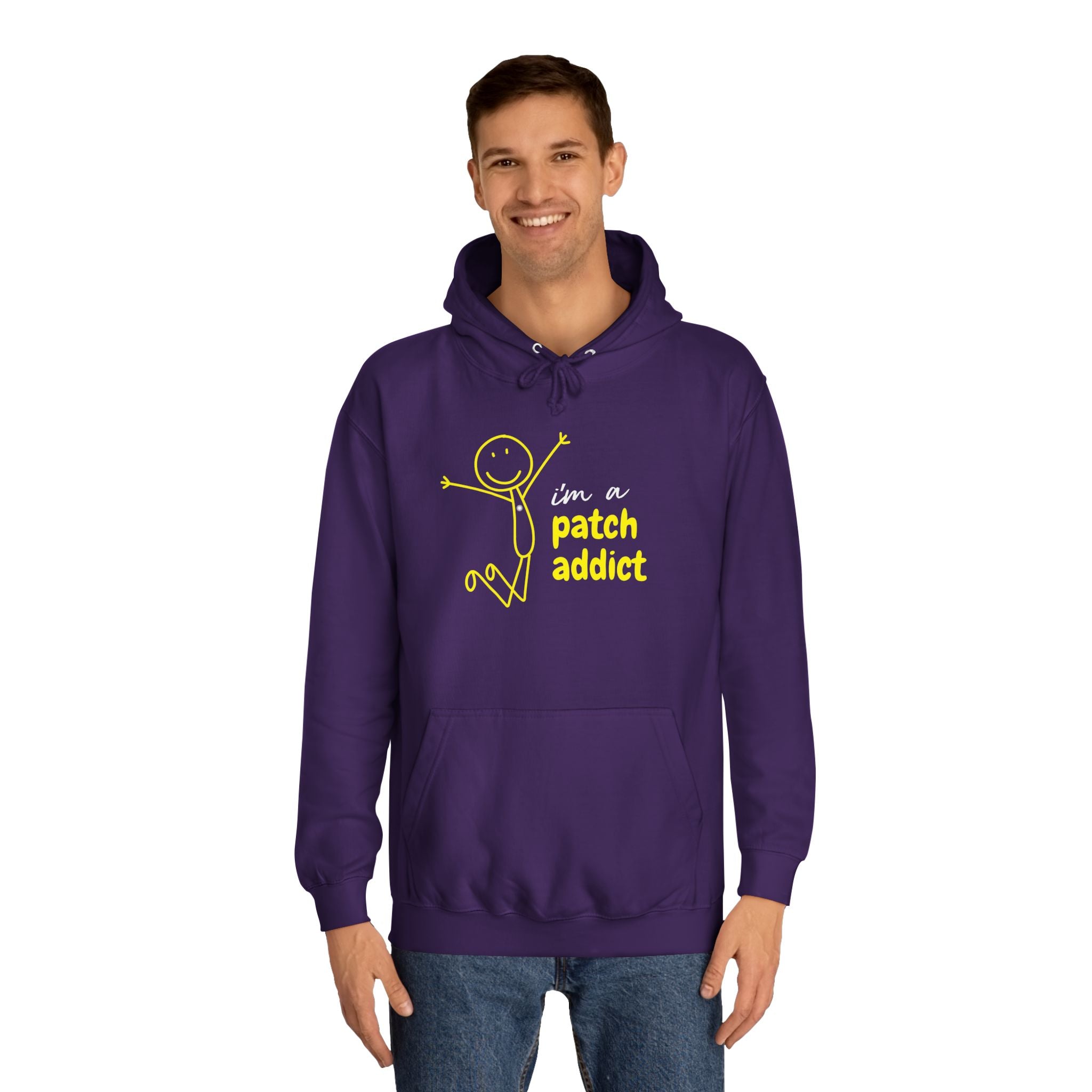"I'm a Patch Addict" Hoodie - Unisex College Hoodie