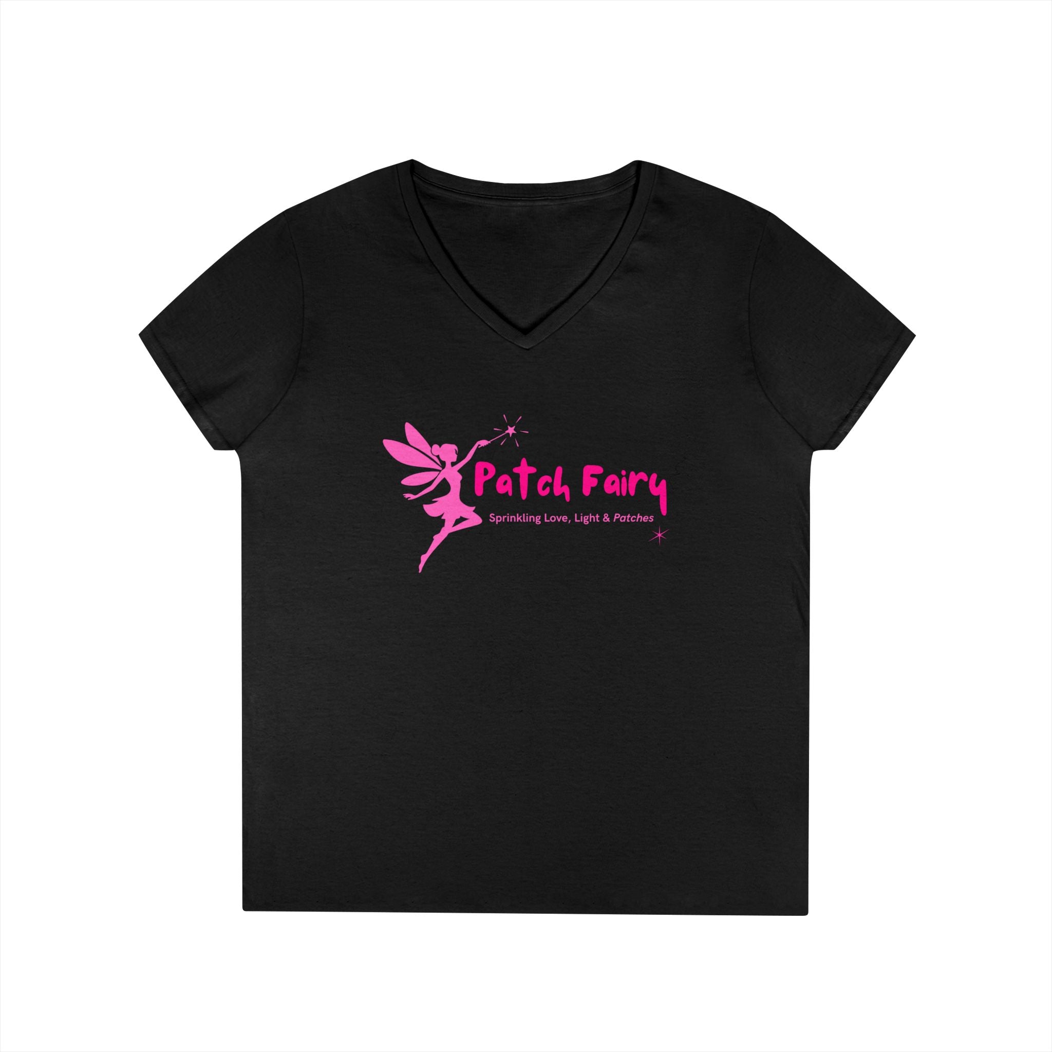 "Patch Fairy" - V-neck Cotton T-Shirt