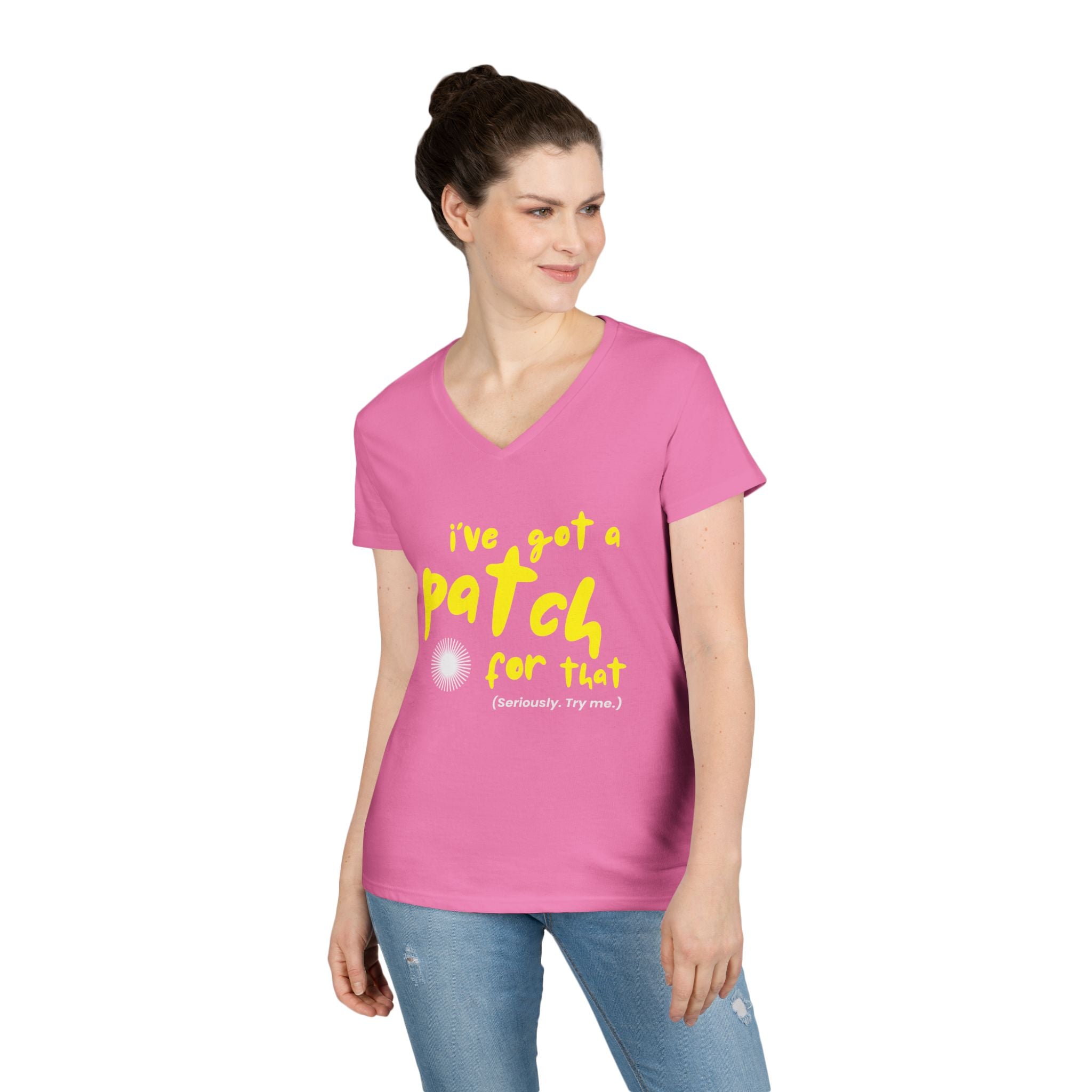 "I’ve Got a Patch for That" - Cotton V-neck T-Shirt