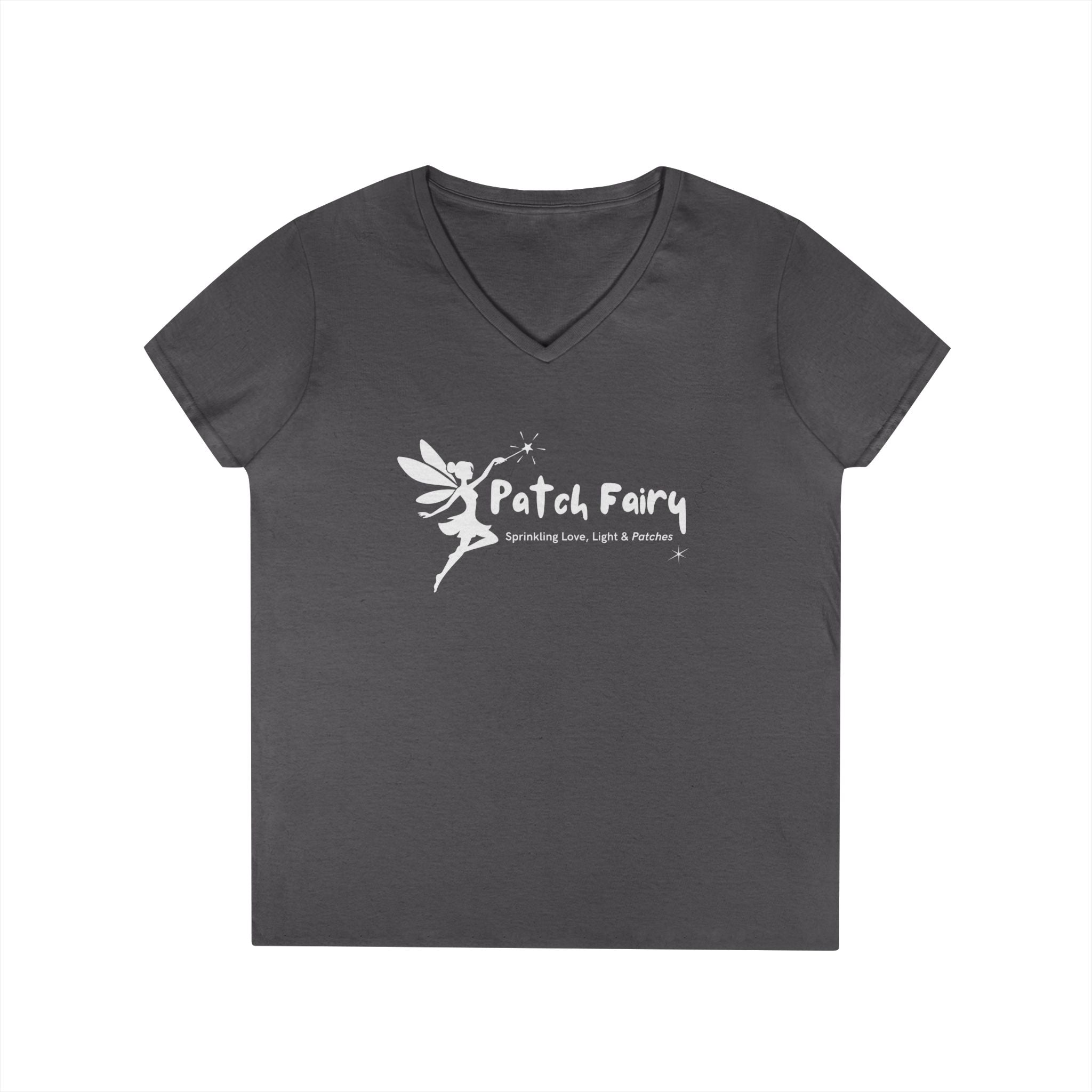 "Patch Fairy" - Ladies V-Neck T-Shirt