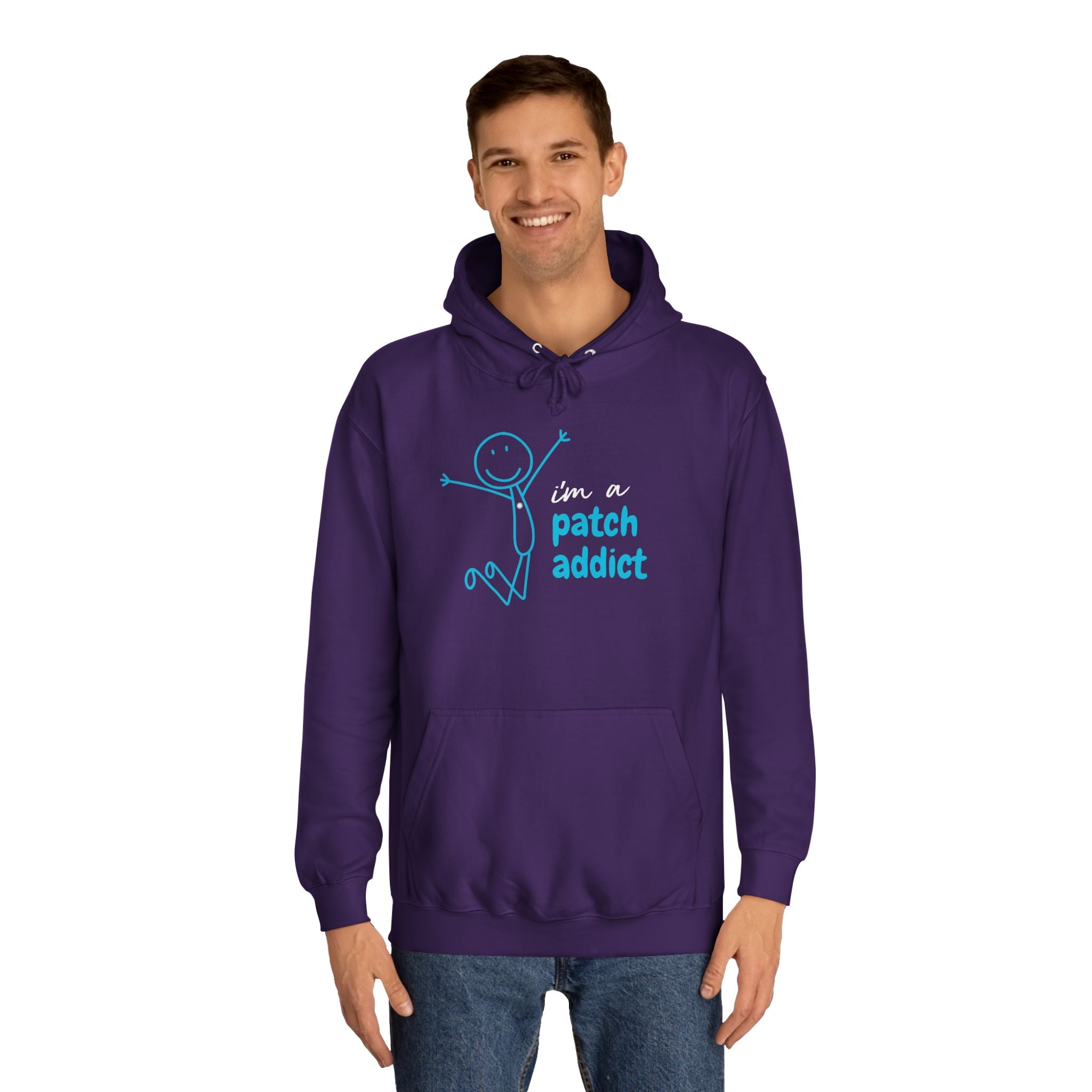 "I'm A Patch Addict" - Unisex College Hoodie