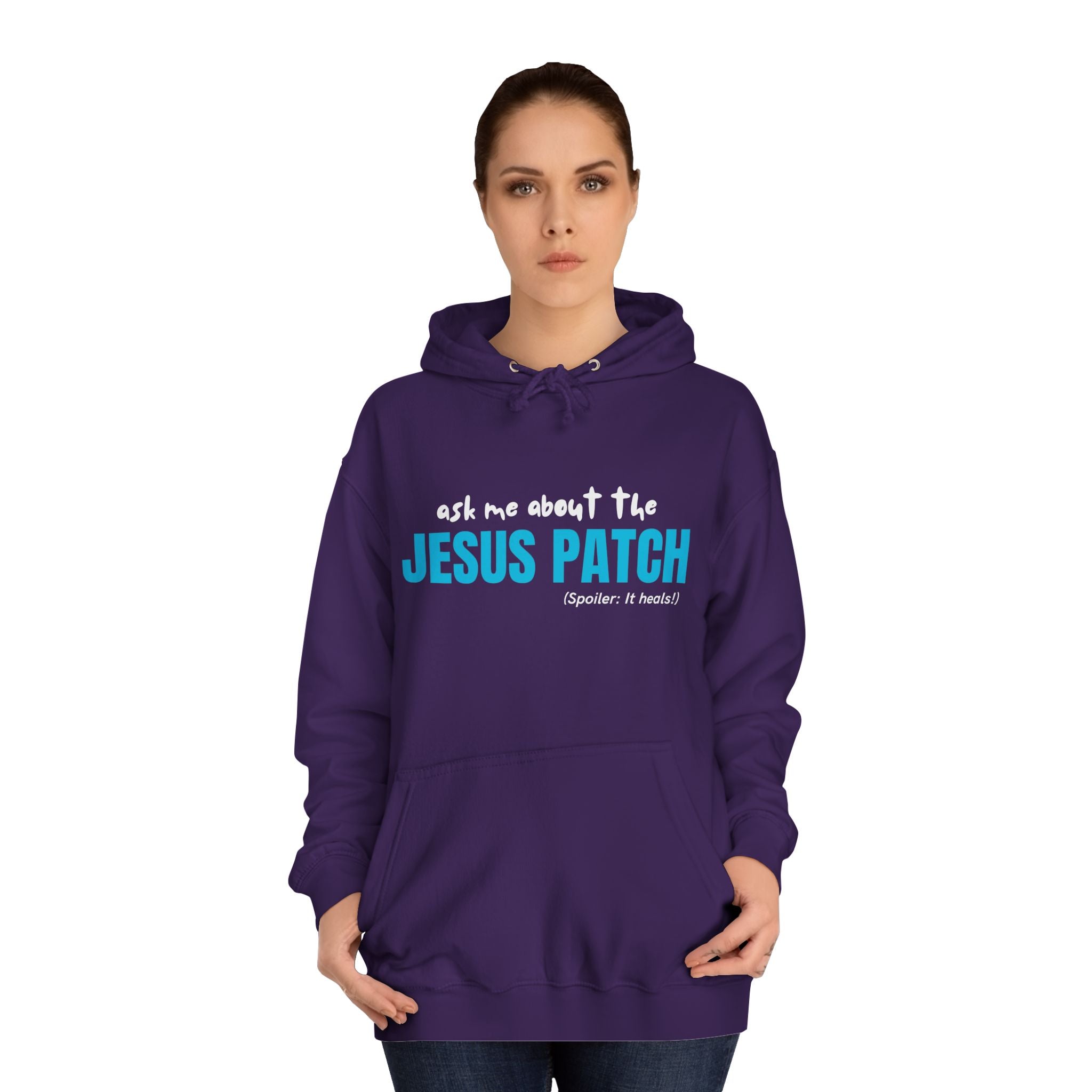 "Ask Me About The Jesus Patch" - Graphic College Hoodie