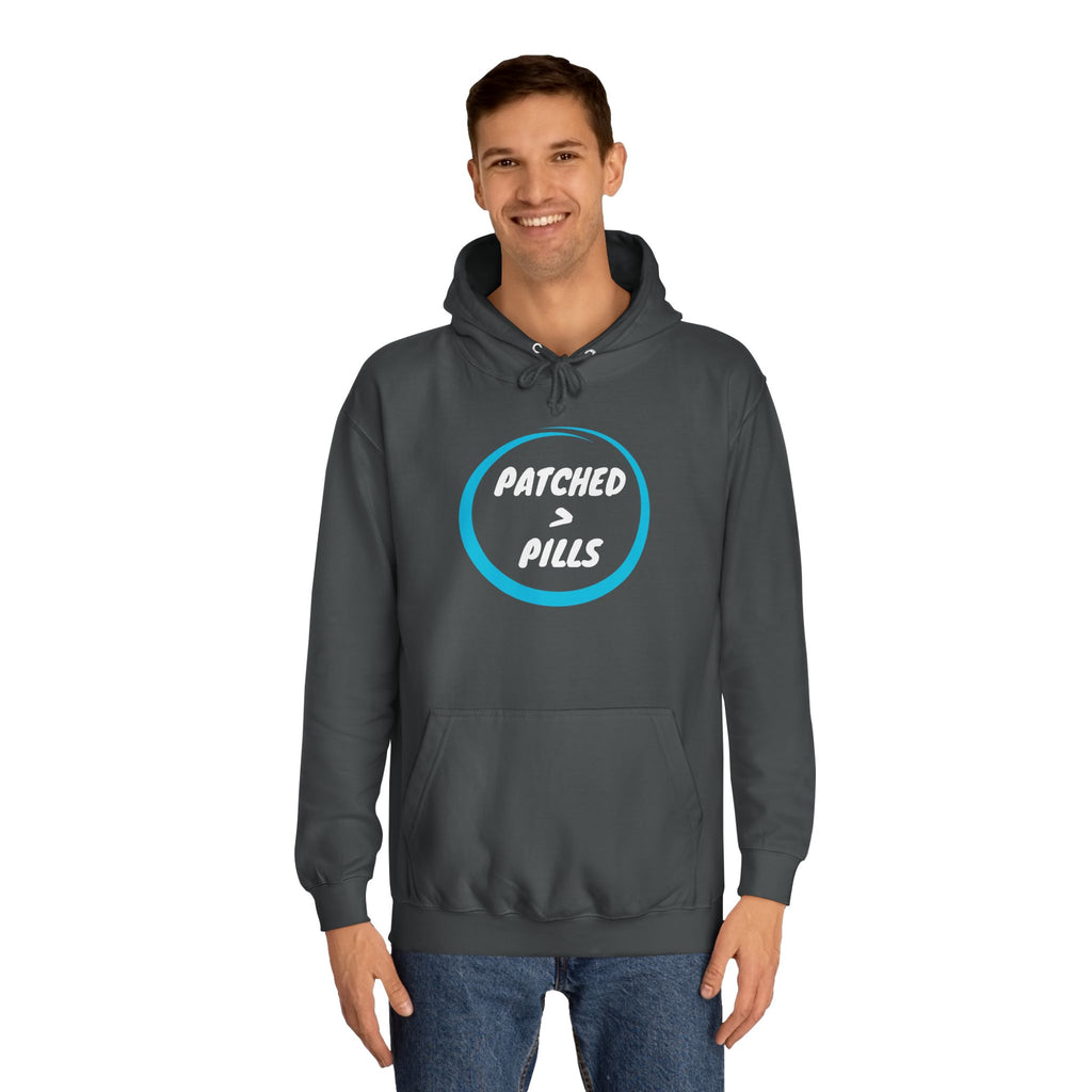 "Patched over Pills" - Unisex College Hoodie