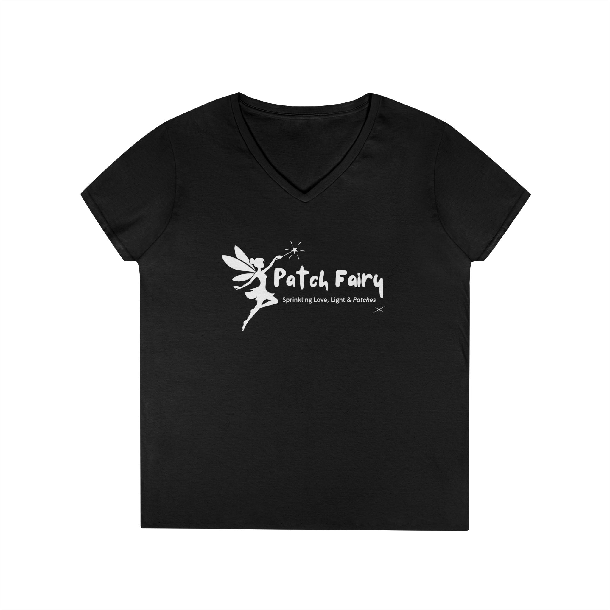 "Patch Fairy" - Ladies V-Neck T-Shirt