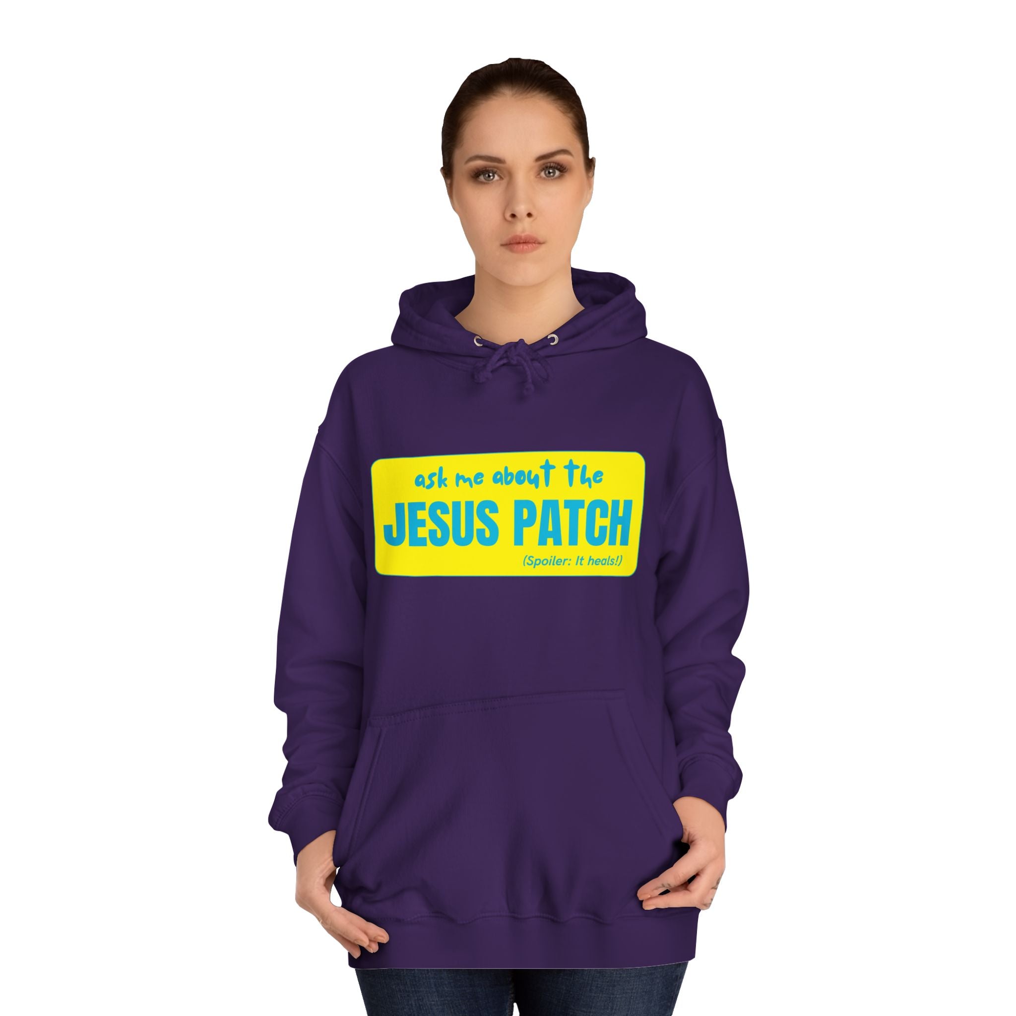 "Ask Me About the Jesus Patch"- Graphic College Hoodie