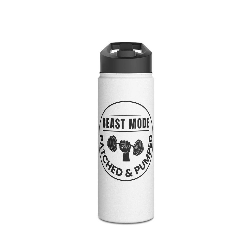 "Beast Mode Patched & Pumped" Stainless Steel Water Bottle - (12oz, 18oz, 32oz)