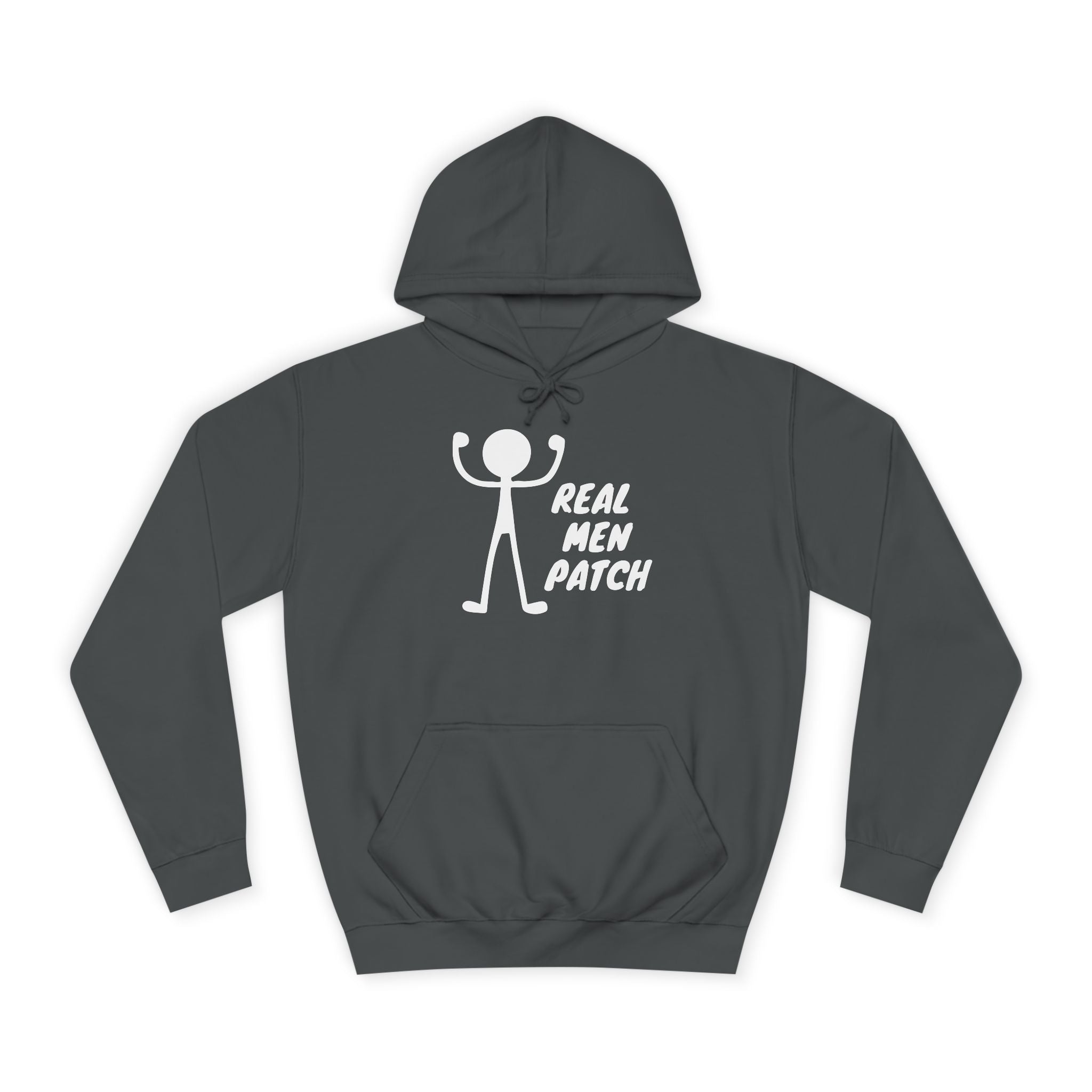 "Real Men Patch" Hoodie — Graphic College Hoodie