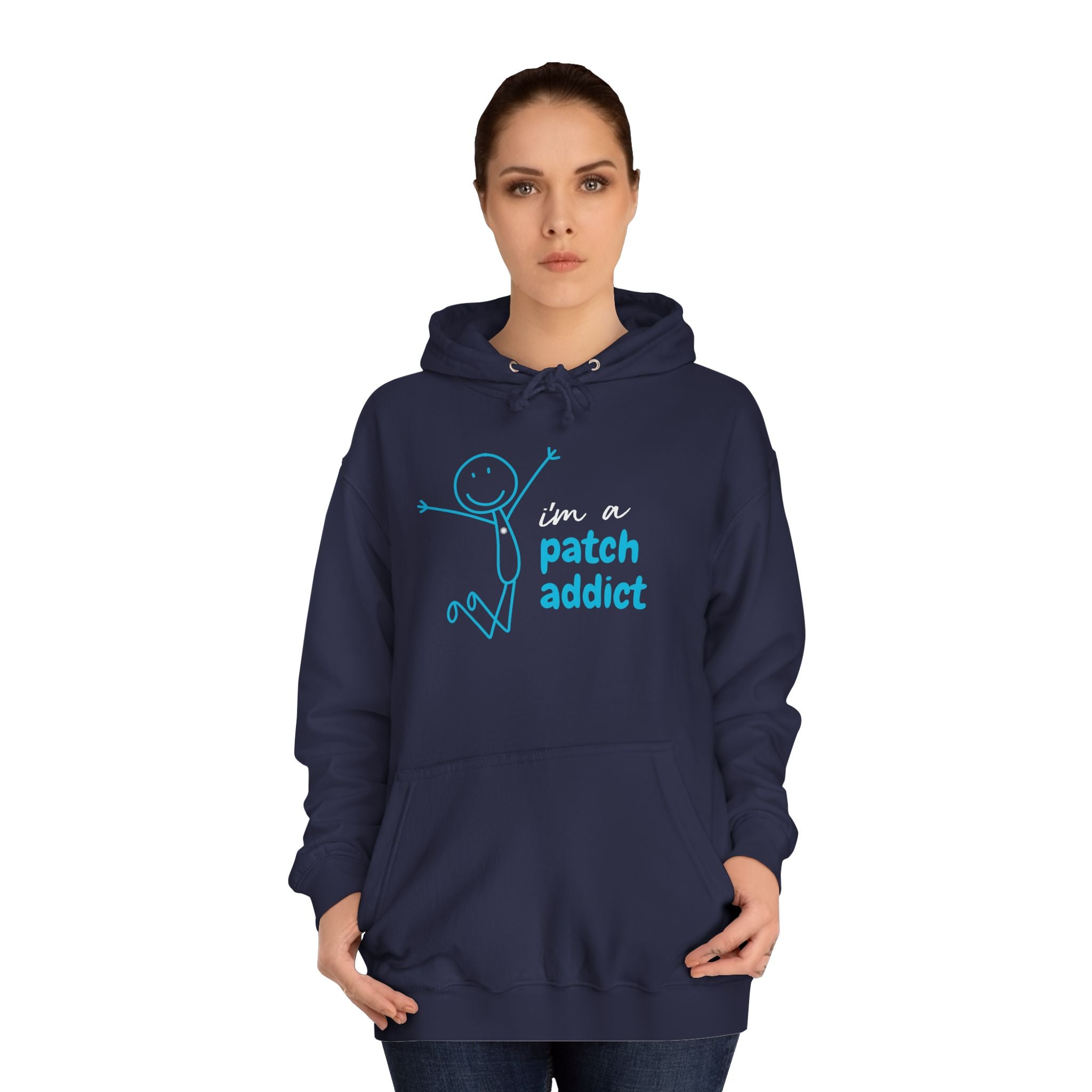 "I'm A Patch Addict" - Unisex College Hoodie