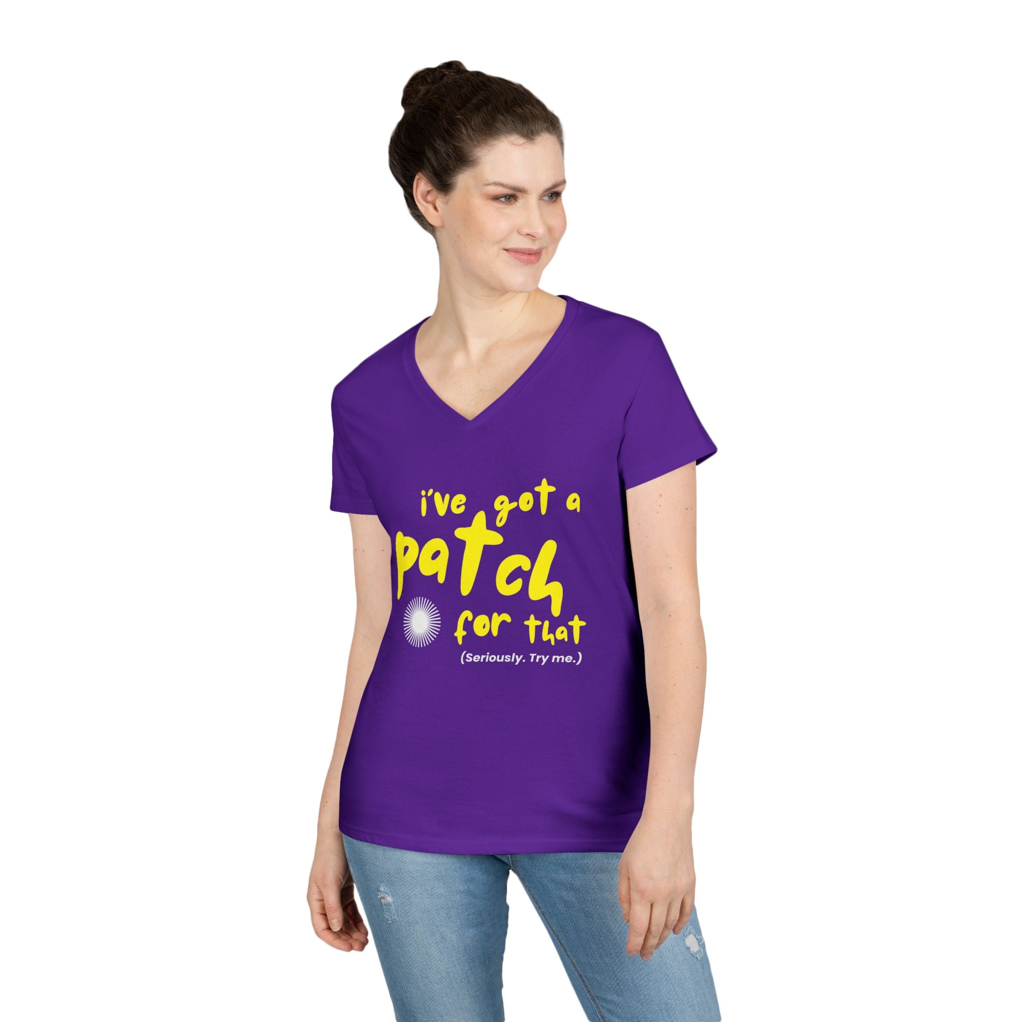 "I’ve Got a Patch for That" - Cotton V-neck T-Shirt
