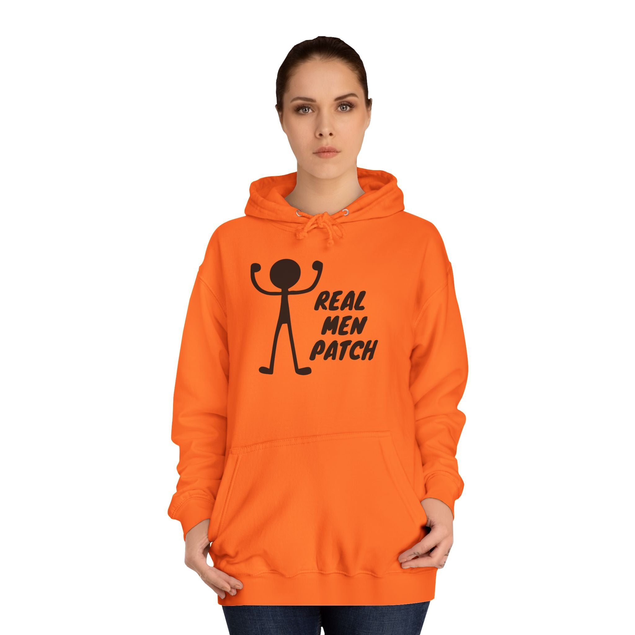 "Real Men Patch" Hoodie - Graphic College Hoodie