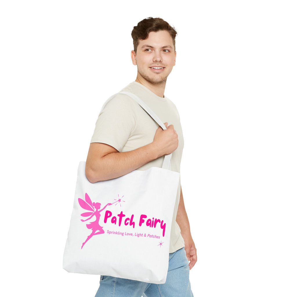 "Pink Patch Fairy" - White Tote Bag (3 sizes)
