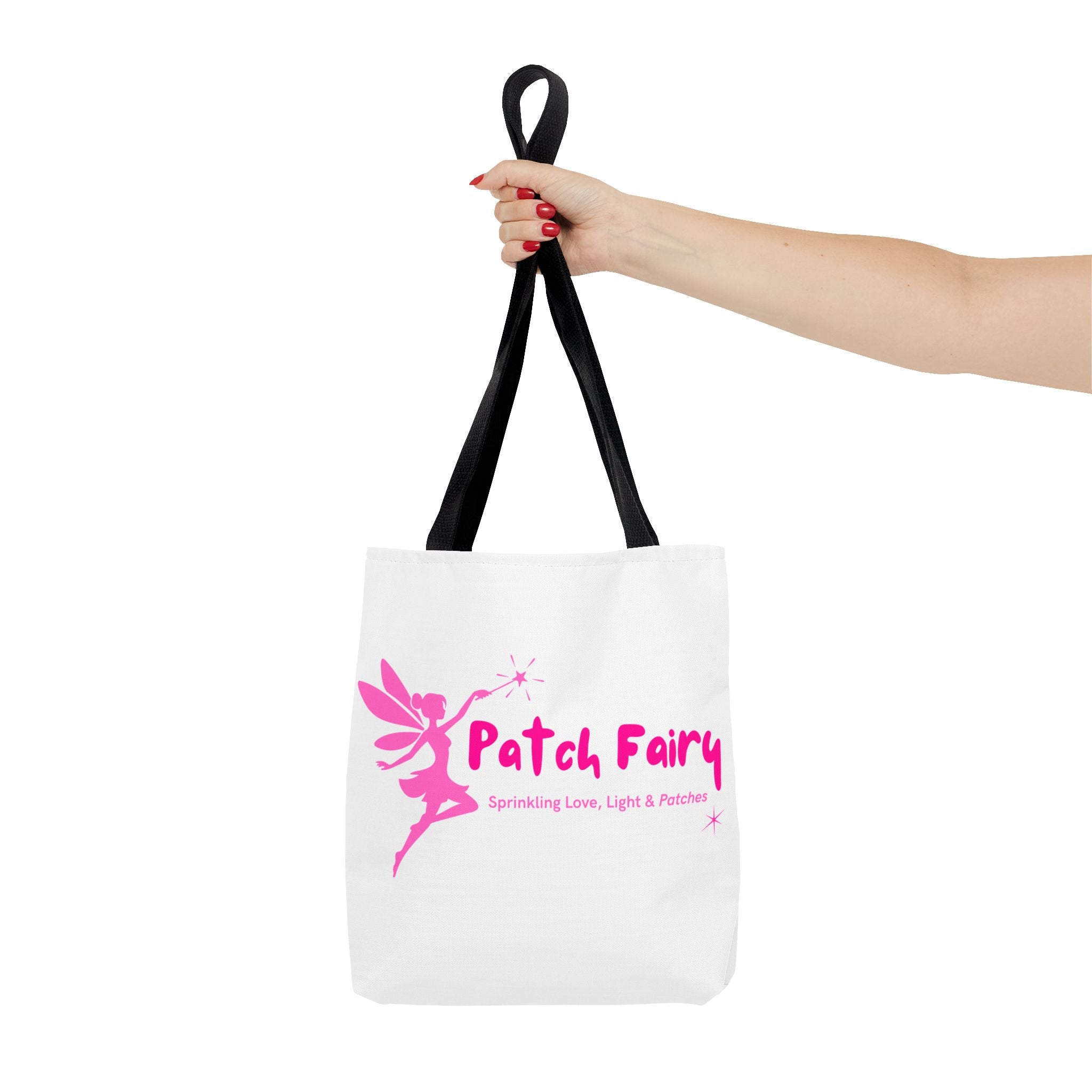 "Pink Patch Fairy" - White Tote Bag (3 sizes)